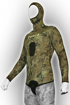 Σακάκι κατάδυσης: Comfort Camo Olive 5,0 mm.